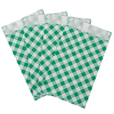 Saco De Papel Xadrez Junino 14x8cm Verde - 50 Un