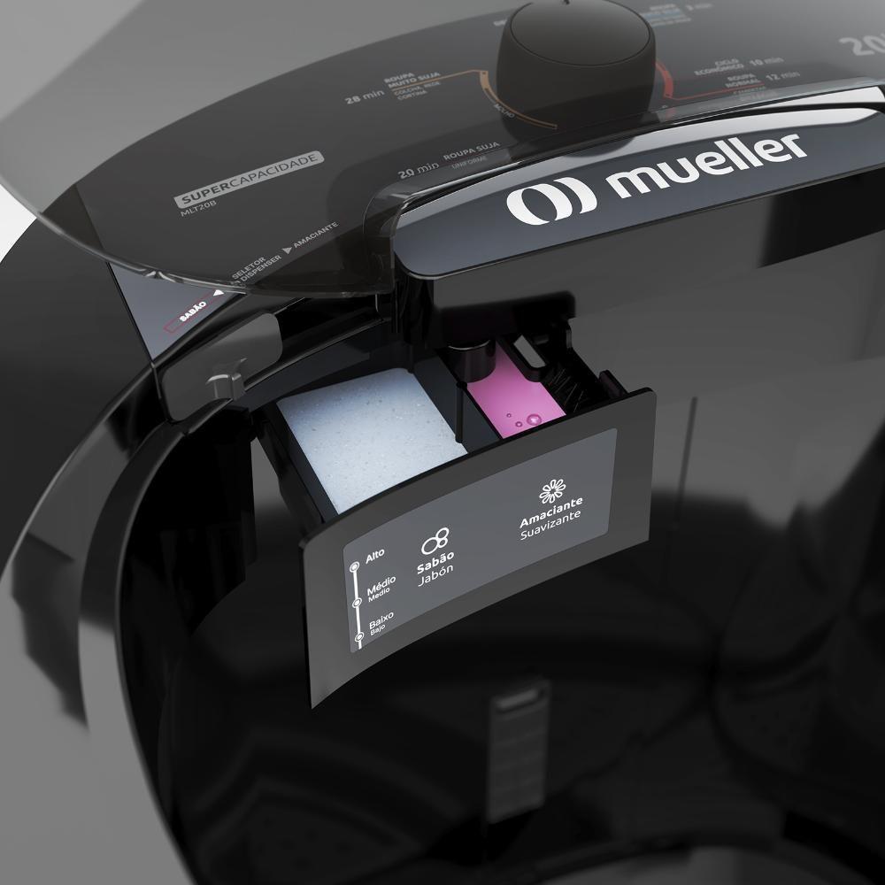Tanquinho De Lavar Roupa Mueller 20 Kg Semiautomático MLT20B Preto 110V - 6