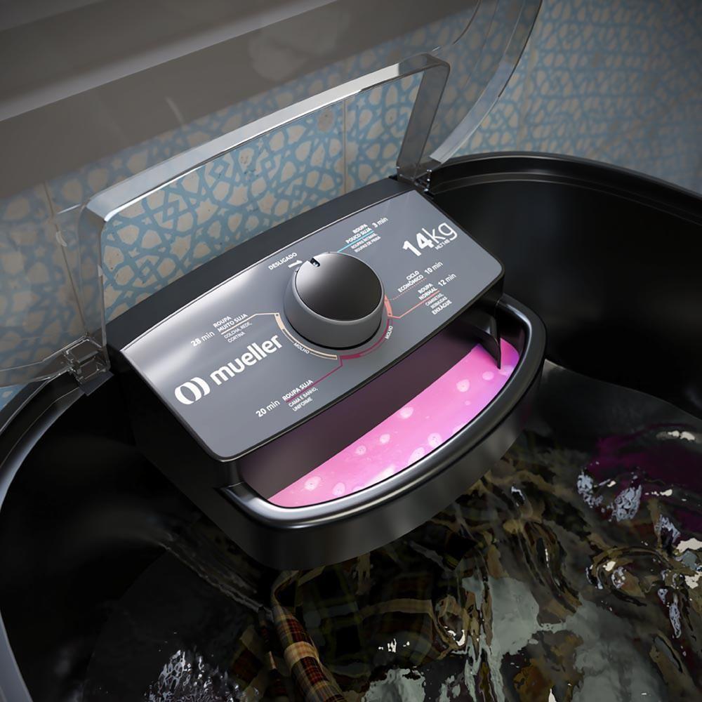 Tanquinho De Lavar Roupa Mueller 14 Kg Semiautomático MLT14B Preto 220V - 8