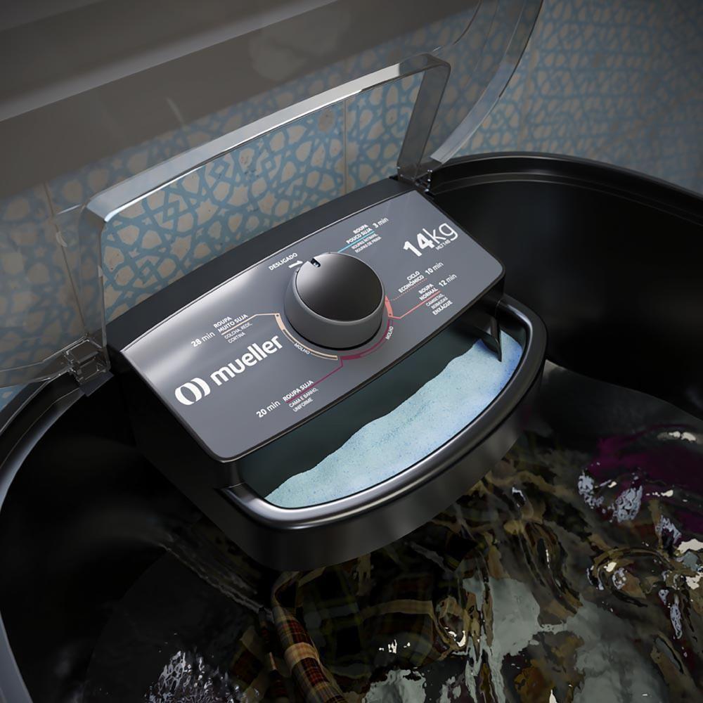 Tanquinho De Lavar Roupa Mueller 14 Kg Semiautomático MLT14B Preto 220V - 10