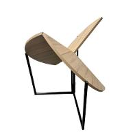 Mesa Redonda Dobrável 90cm Amadeirado Claro Mdf 25mm Com Ferro Ideal Para 3 Pessoas