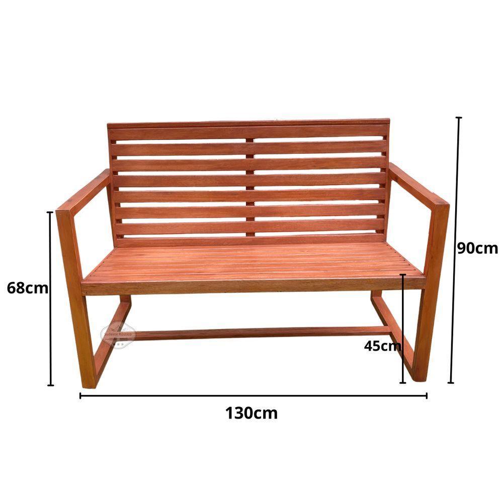 Banco Namoradeira Madeira De Demolição Modelo Régua Sudeste Rústico - 3