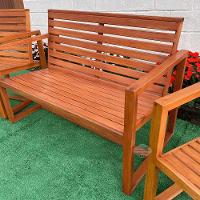 Banco Namoradeira Madeira De Demolição Modelo Régua Sudeste Rústico - 2