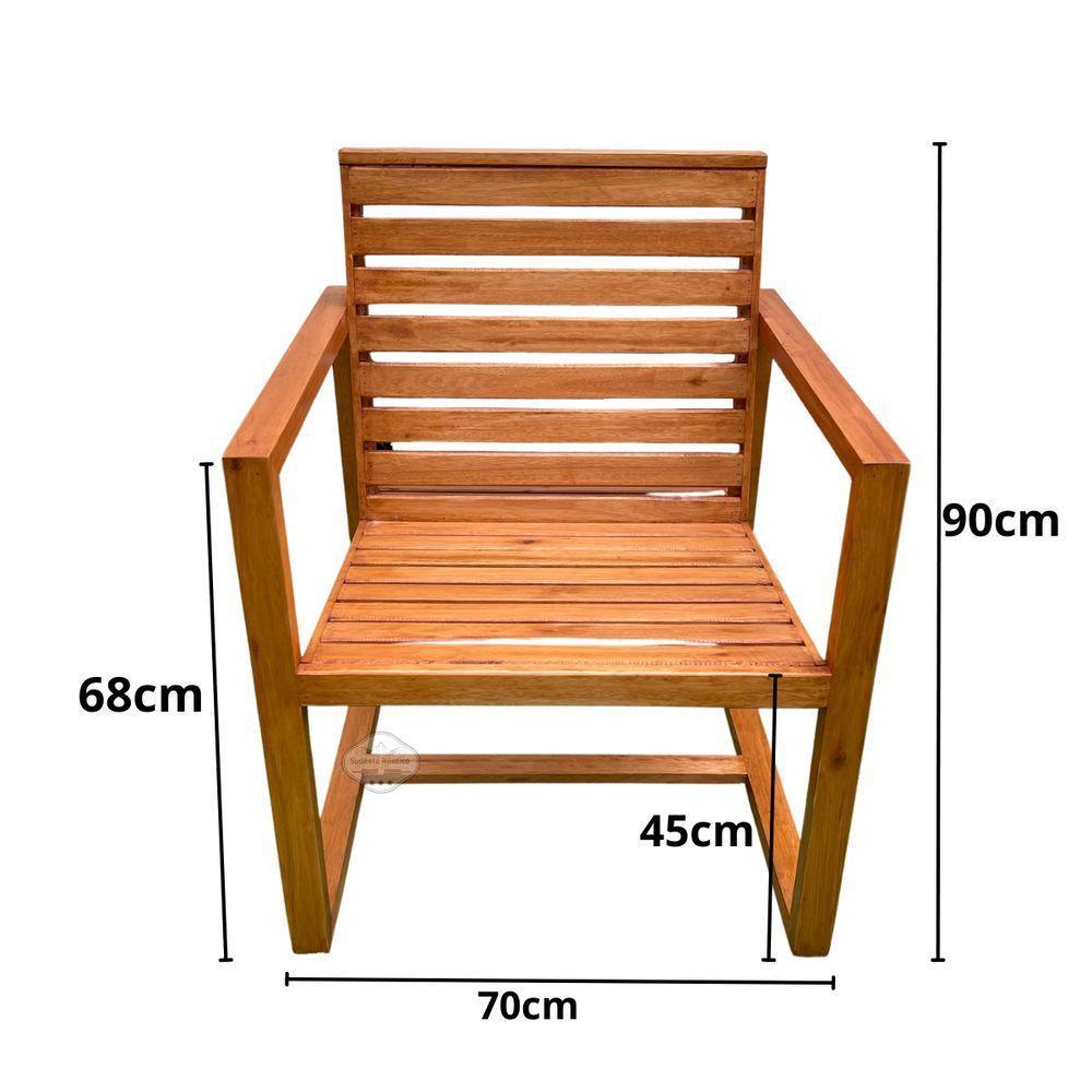 Banco Poltrona Madeira De Demolição Modelo Régua Sudeste Rústico - 2