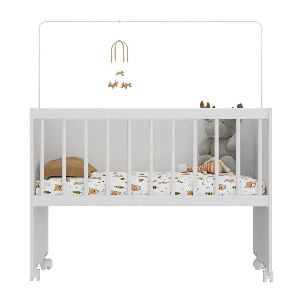 Mini Berço Moisés Com Colchão Incluso E Rodízios Multimóveis Mp4381c Branco - 5