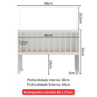Mini Berço Moisés Com Colchão Incluso E Rodízios Multimóveis Mp4381c Branco - 7
