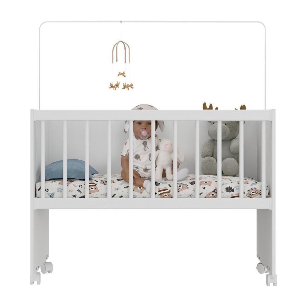 Berço Reborn Com Colchão Incluso E Rodízios Multimóveis Mp4382c Branco - 5