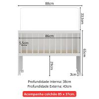 Berço Reborn Com Colchão Incluso E Rodízios Multimóveis Mp4382c Branco - 7