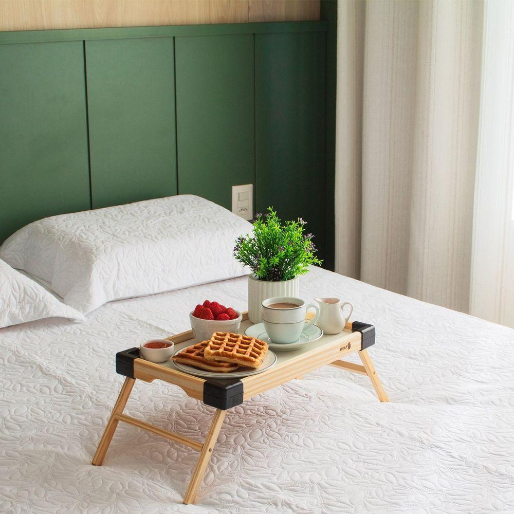 Mesa De Café Da Manhã Na Cama Dobrável Madeira - Stolf - 6