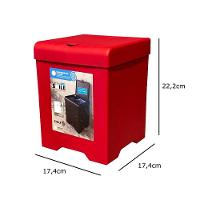 Kit Pia 3 Peças Lixeira Dispenser Porta Talher Cozinha - Stolf Vermelho