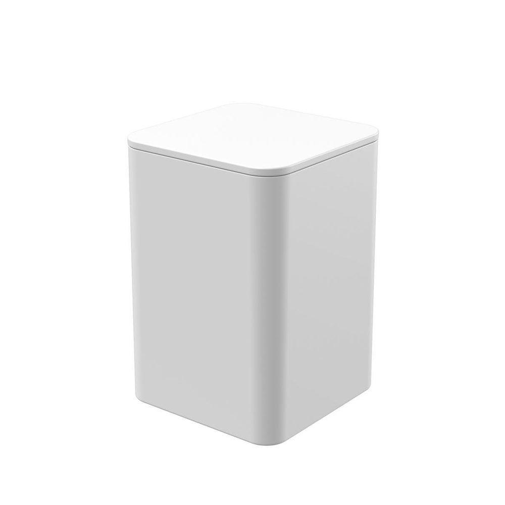 Porta Algodão E Cotonete Com Tampa - Stolf Branco - 1