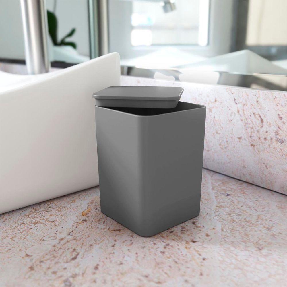 Porta Algodão E Cotonete Com Tampa - Stolf Areia - 3