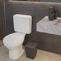 Kit Banheiro 4 Peças Lixeira Dispenser Porta Escova E Porta Algodão - Stolf Cinza - 3