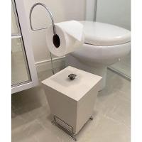 Kit 2 Lixeiras Com Suporte De Papel Higiênico - Stolf Areia - 1