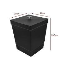 Kit Banheiro 4 Peças Lixeira Dispenser Porta Escova E Porta Algodão - Stolf Preto - 2