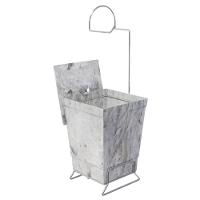 Lixeira Com Suporte De Papel Higiênico - Stolf Mármore Branco - 1