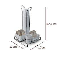 Suporte De Mesa Para Sachê Com Porta Copos - Stolf Branco - 2