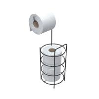 Porta Papel Higiênico De Chão Em Aço - Stolf Preto - 1