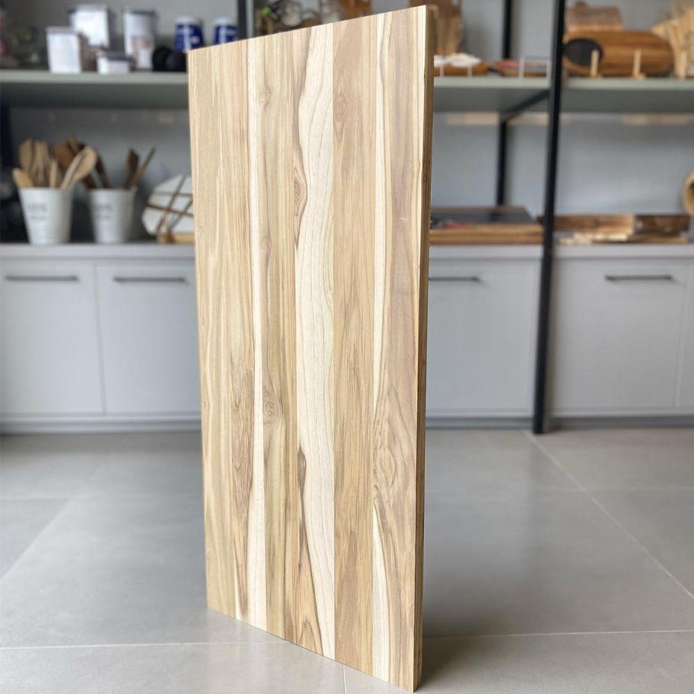 Painel De Madeira Teca Retangular Multiuso Natural 91,4 X 40,6 - 2
