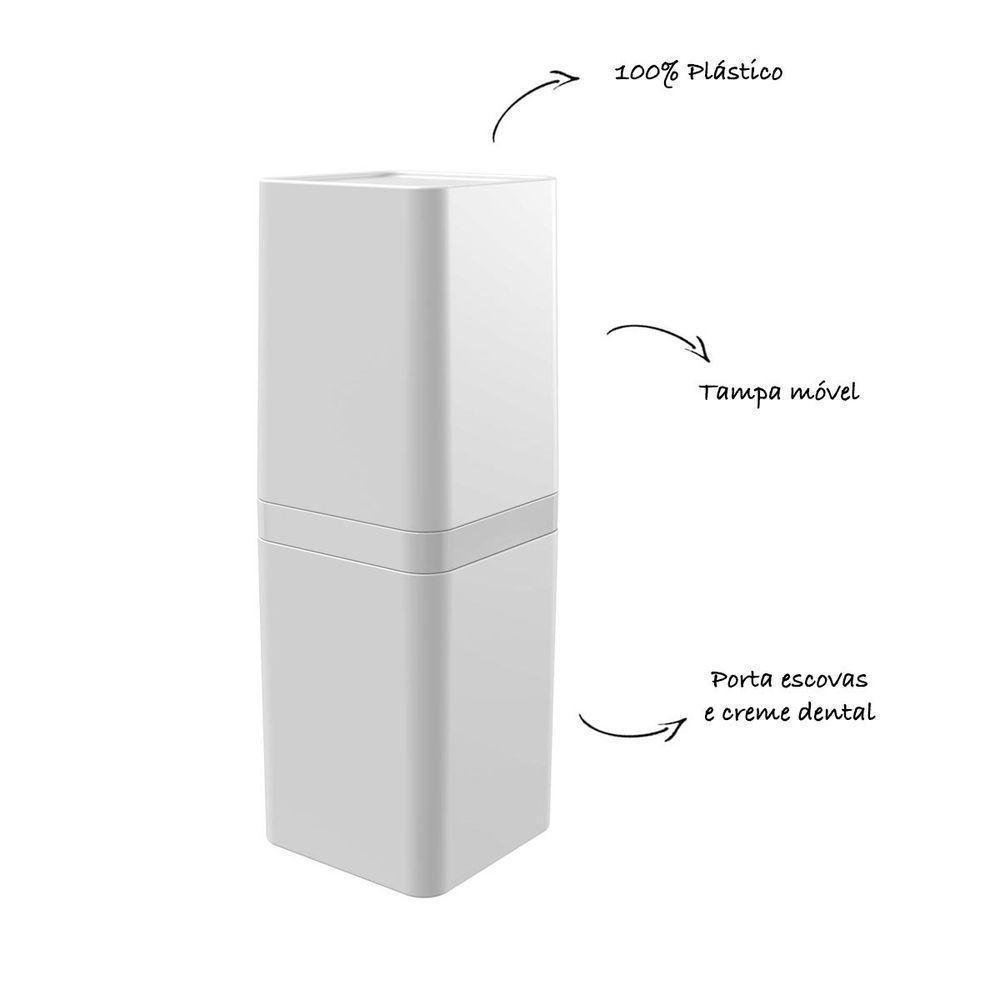 Porta Escovas De Dente Com Tampa - Stolf Branco - 2