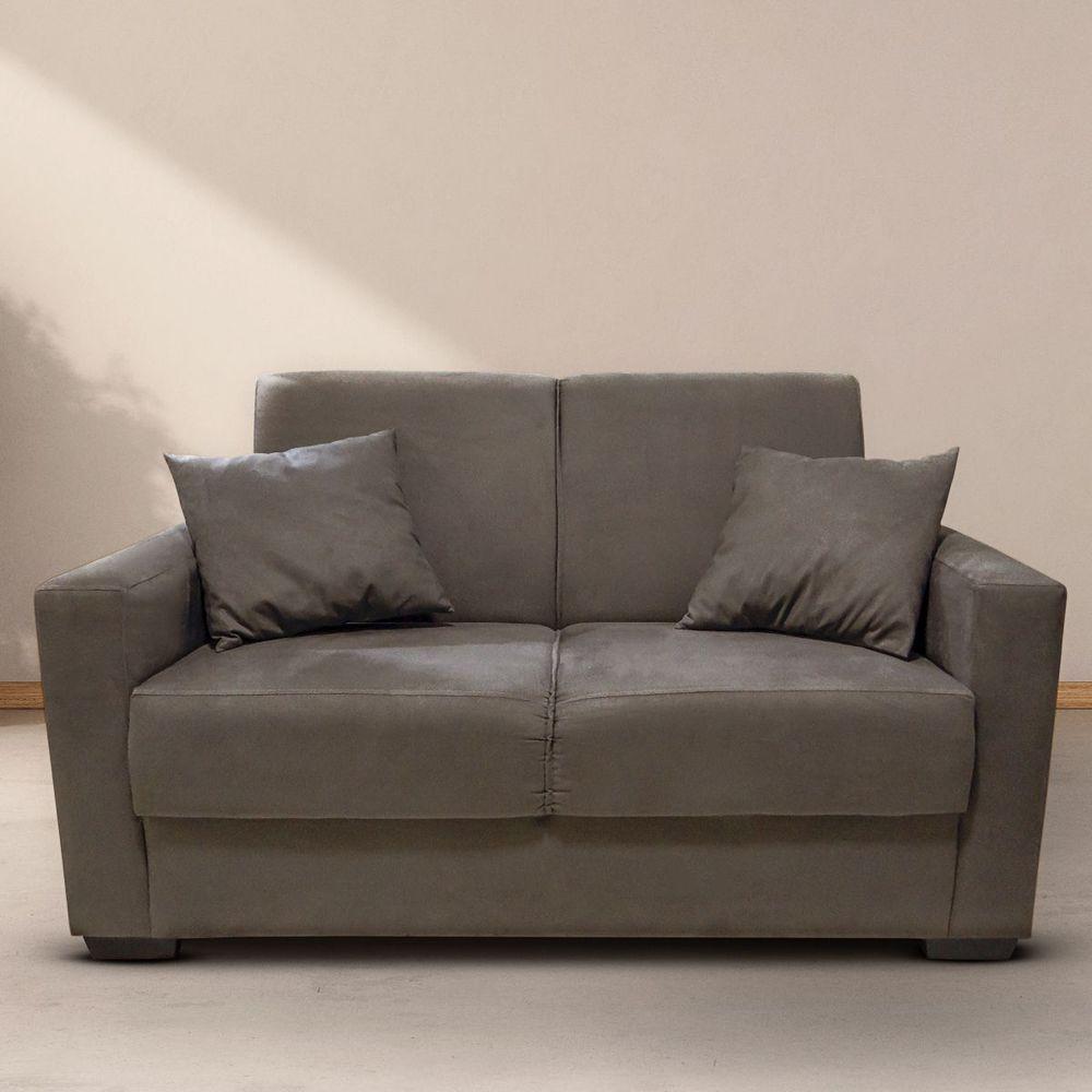 Sofá Estofado 2 Lugares Sala Estar Recepção Bruna Suede marrom - 1