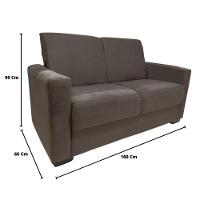 Sofá Estofado 2 Lugares Sala Estar Recepção Bruna Suede marrom - 3