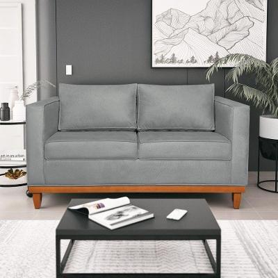 Sofa 2 Lugares Europa Bouclé - Amarena Móveis Cor Cinza