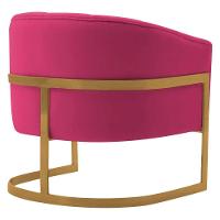 Kit 2 Poltronas Decorativas Sala De Estar Recepção Mavie Base De Ferro Dourado Suede - Amarena Móveis Cor Pink - 6