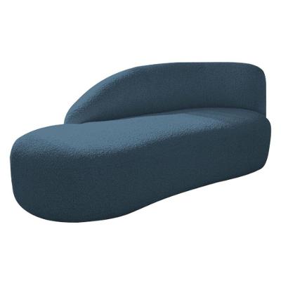 Divã Recamier Curvo Luna 140cm Lado Esquerdo Linho - Amarena Móveis Cor Azul Royal
