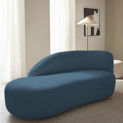 Divã Recamier Curvo Luna 140cm Lado Esquerdo Linho - Amarena Móveis Cor Azul Royal