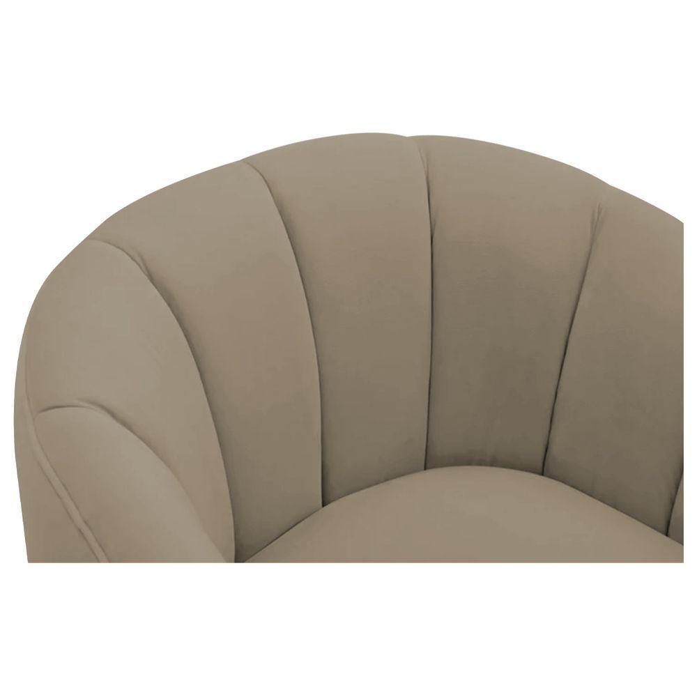 Kit 2 Poltronas Decorativas Sala De Estar Recepção Mavie Base De Ferro Dourado Suede - Amarena Móveis Cor Cappuccino - 6