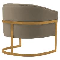 Kit 2 Poltronas Decorativas Sala De Estar Recepção Mavie Base De Ferro Dourado Suede - Amarena Móveis Cor Cappuccino - 7
