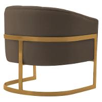 Kit 2 Poltronas Decorativas Sala De Estar Recepção Mavie Base De Ferro Dourado Suede - Amarena Móveis Cor Marrom