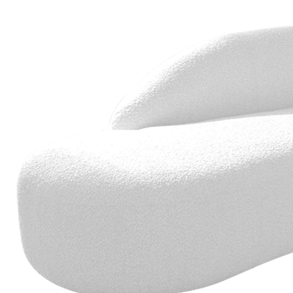 Divã Recamier Curvo Luna 140cm Lado Esquerdo Suede - Amarena Móveis Cor Branco - 5