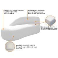 Divã Recamier Curvo Luna 140cm Lado Esquerdo Suede - Amarena Móveis Cor Branco - 8