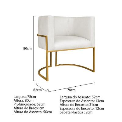 Kit Divã Luna 185cm Lado Esquerdo E 01 Poltrona Base De Ferro Dourado Bouclé Cor Branco Tx