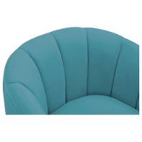 Poltrona Decorativa Sala De Estar Recepção Mavie Base De Ferro Preto Suede - Amarena Móveis Cor Azul Turquesa - 7