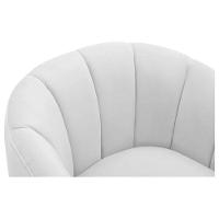 Kit 2 Poltronas Decorativas Sala De Estar Recepção Mavie Base De Ferro Dourado Suede - Amarena Móveis Cor Branco - 6