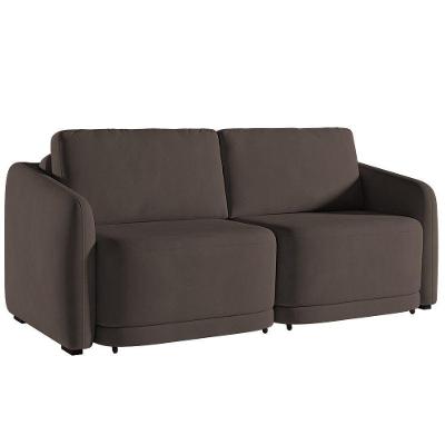Sofá Cama Casal Para Sala 176cm Polska Z08 Veludo Marrom - Mpozenato