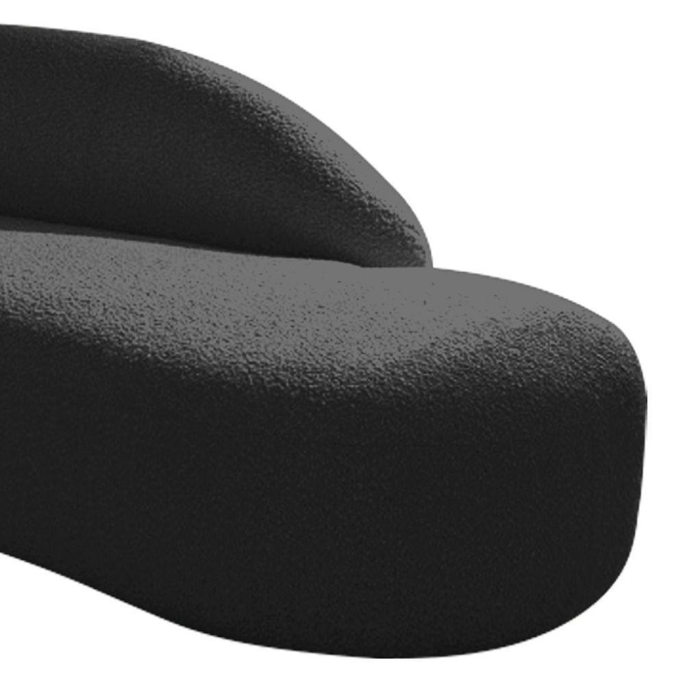 Divã Recamier Curvo Luna 140cm Lado Direito Suede - Amarena Móveis Cor Preto - 6