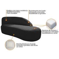 Divã Recamier Curvo Luna 140cm Lado Direito Suede - Amarena Móveis Cor Preto - 5