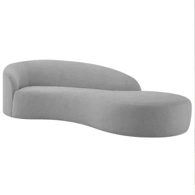 Divã Recamier Orgânico França 160cm Lado Direito Linho - Amarena Moveis Cor Cinza Claro