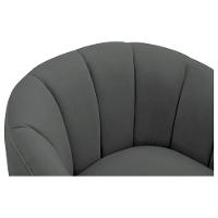 Poltrona Decorativa Sala De Estar Recepção Mavie Base De Ferro Preto Suede - Amarena Móveis Cor Cinza Escuro - 5