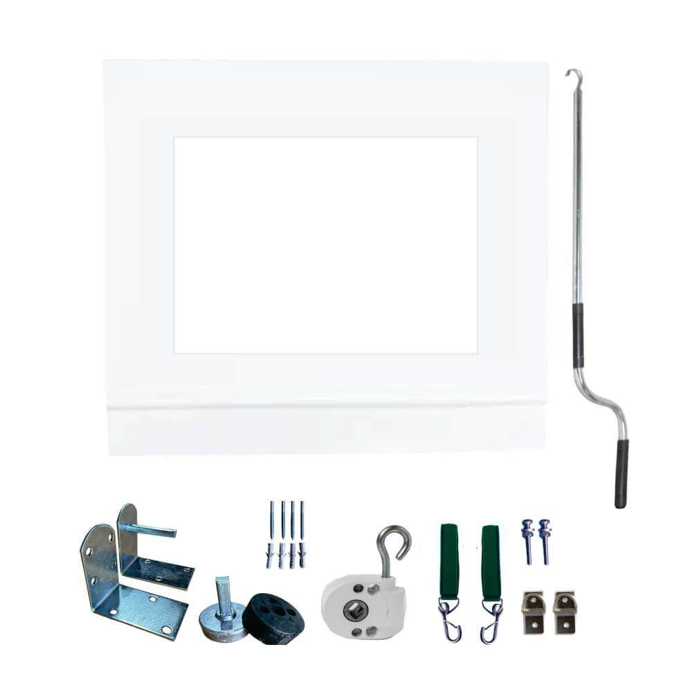 Toldo Cortina Branco C/ Visor - 2,00m X 1,70m - Kit Completo - 1