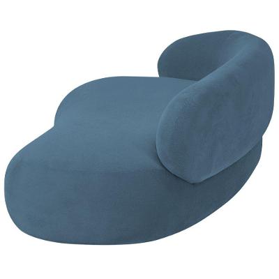 Divã Recamier Luxo Decorativo Canadá 200cm Lado Direito Linho - Amarena Móveis Cor Azul Royal