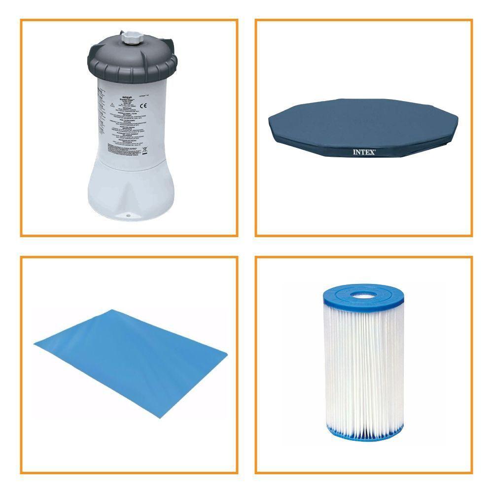 Kit Filtro 2.006 Litros-hora 220v + Capa 366 Estrutural E Forro Intex - 3