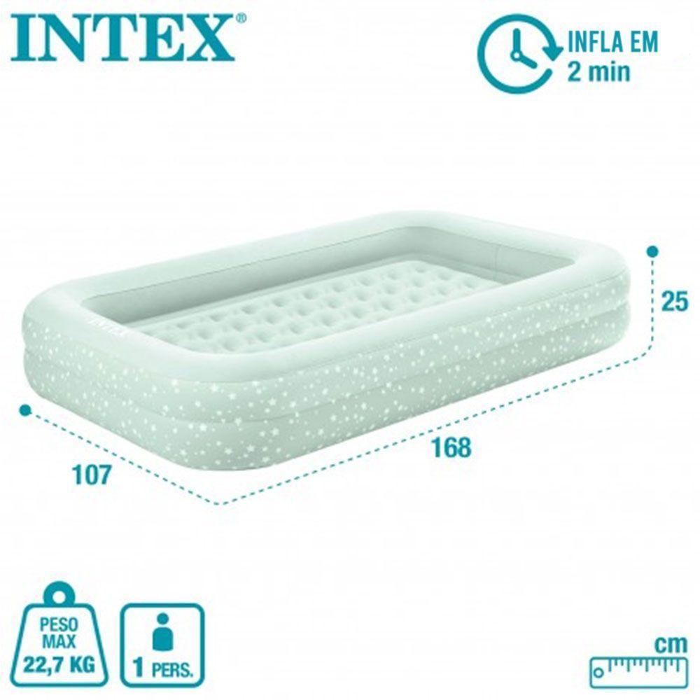 Colchão Inflável Cama Infantil Veludado Noite Feliz - Intex - 4