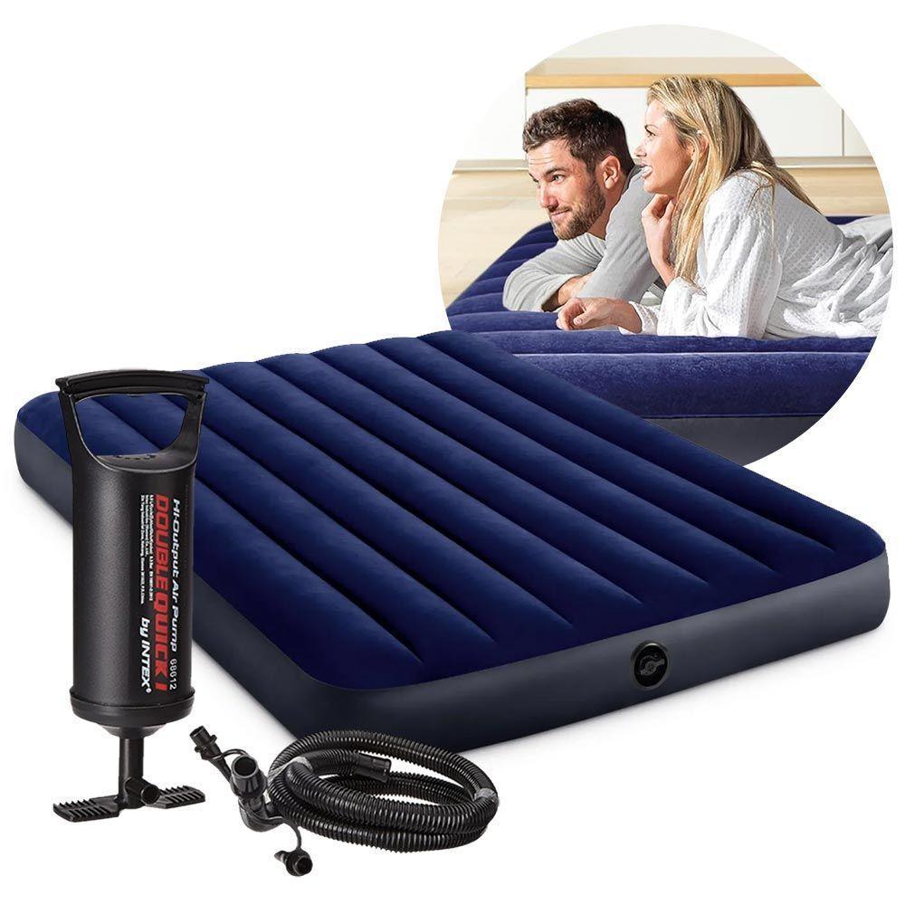 Colchão Casal Inflável Resistente Com Bomba De Inflar Intex - 1