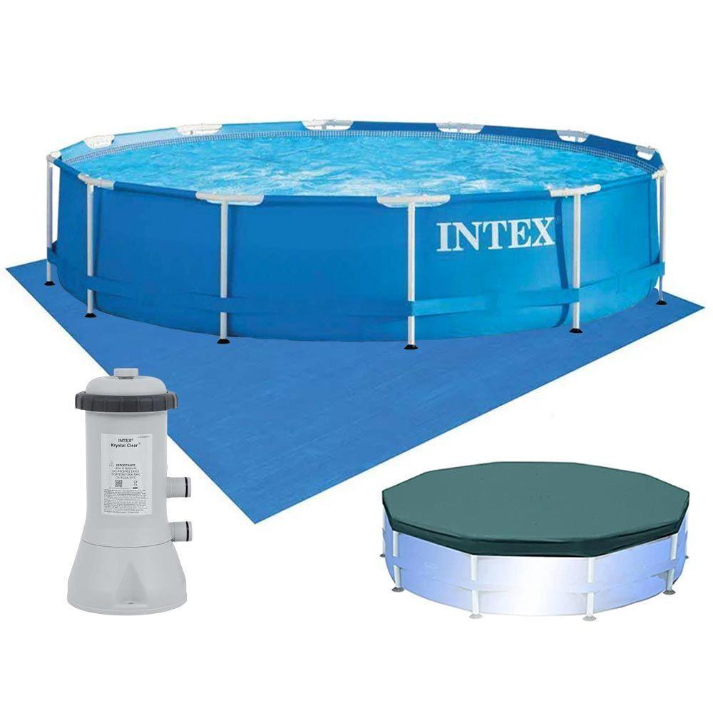 Piscina Intex 6.503 Litros Estrutural Armação Com Filtro 220v Capa E Forro - 1