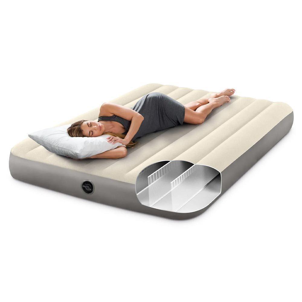 Colchão Inflável Casal Dura Beam Fiber Tech Queen Com Bomba De Encher Intex - 3
